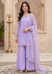 Modest Women 3 Piece Lavender Chiffon Gharara