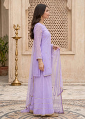 Modest Women 3 Piece Lavender Chiffon Gharara
