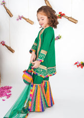 Mah e Noor By Modest Stitched 3 Piece Formals Collection-Green