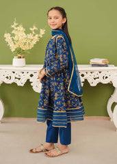 Modest Stitched 3 Piece Kids Festive Vol-01 Collection'2025-10130-Blu