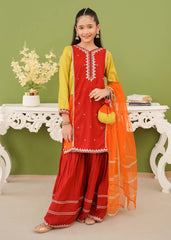 Modest Stitched 3 Piece Festive Edit Vol-02 Suit-Embroidered Raw Silk Gharara