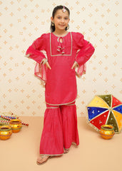 Meethi Eid By Modest Stitched 3 Piece Formals Collection-Festive Pink Gharara Set | 9120