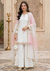 Modest Women 3 Piece White Chiffon Outfit Suit-W297-Wht