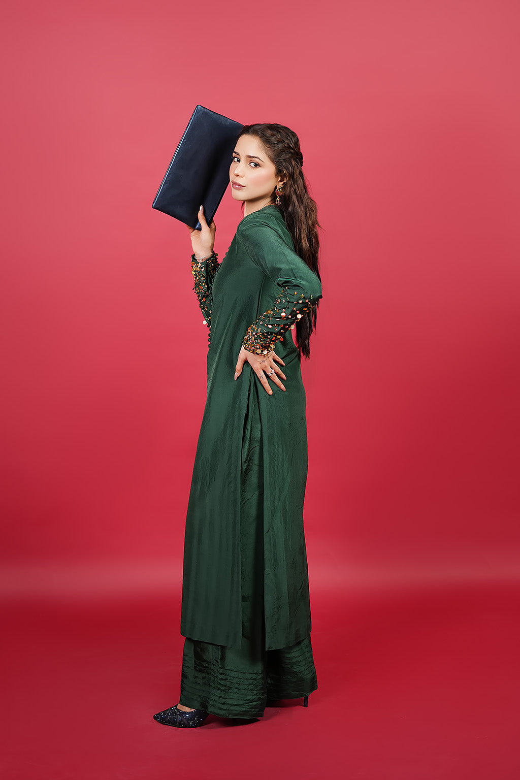 Zelina By Meeral Stitched 3 Piece Formals Collection'2025-HE-001