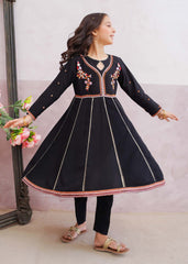 Modest Stitched 3 Piece Kids Festive Vol-01 Collection'2025-10080-Blk