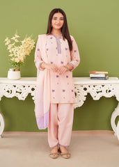 Modest Stitched 3 Piece Festive Edit Vol-02 Suit-Peach Chiffon Embroidered Suit