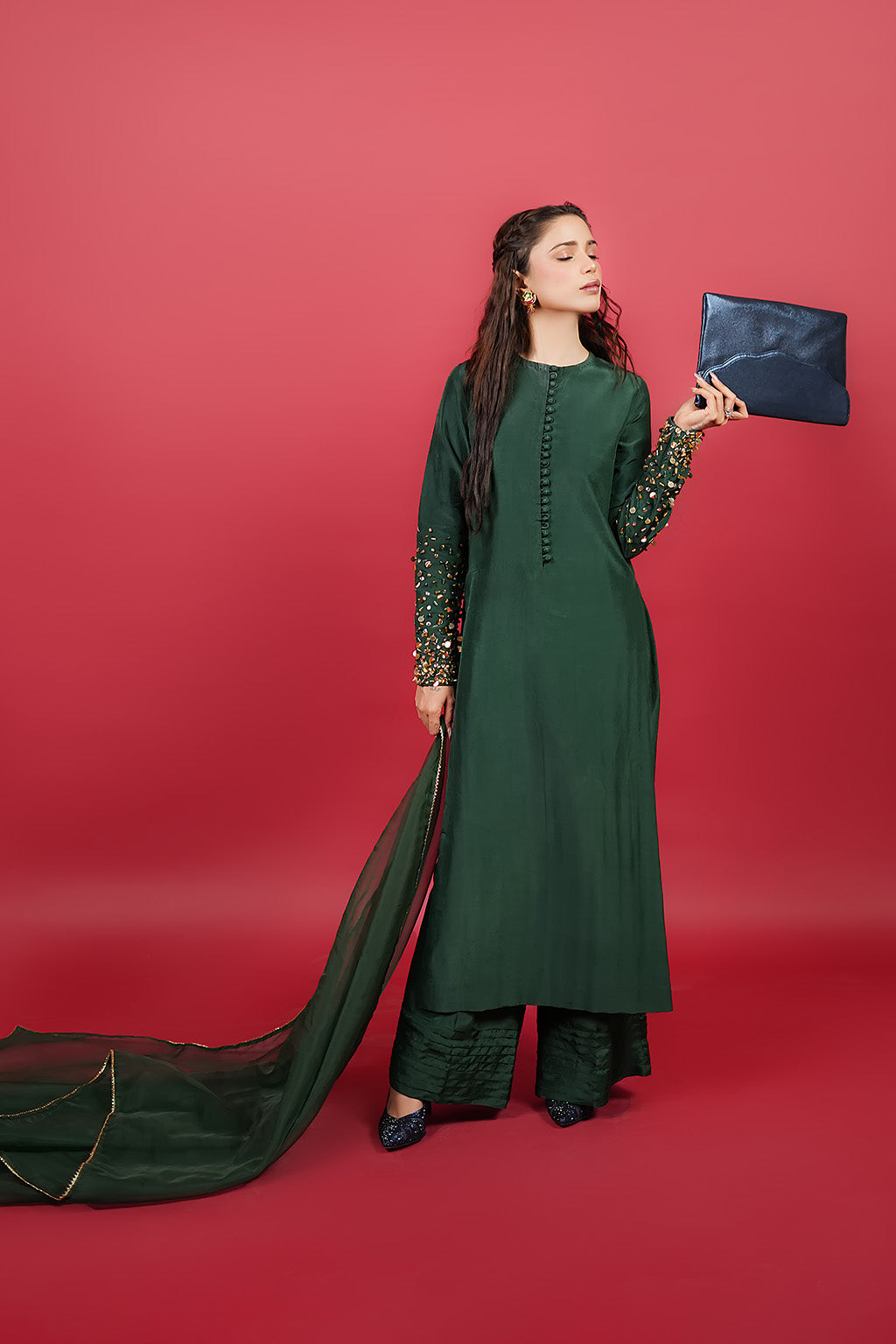 Zelina By Meeral Stitched 3 Piece Formals Collection'2025-HE-001