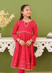 Modest Stitched 3 Piece Kids Festive Vol-01 Suit-10150-HPnk