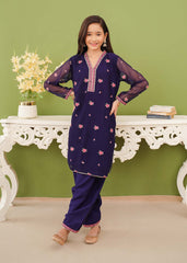 Modest Stitched 3 Piece Festive Edit Vol-02 Collection'2025-Embroidered Blue Chiffon Suit