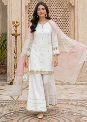 Modest Women 3 Piece White Chiffon Outfit Suit-W297-Wht