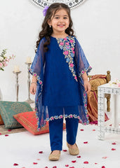 Modest Girls 3 Piece Blue Chiffon Embroidered Outfit Suit-A016-Blu