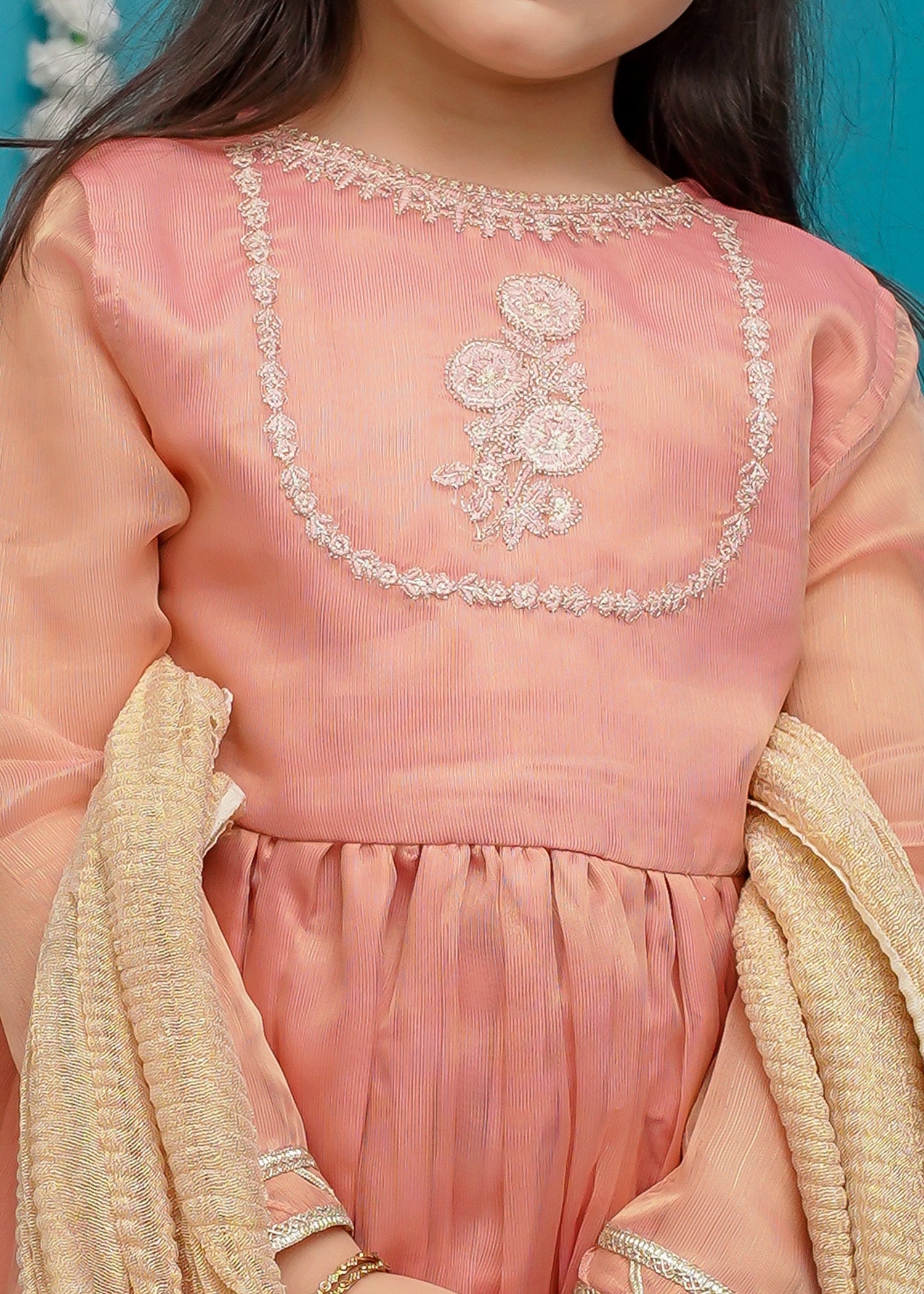 Eid Ki Khushiyan By Modest Stitched 3 Piece Cotton Frock Collection'2025-9025-Pnk