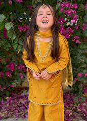 Modest Stitched 3 Piece Embroidered Lawn Suit-11100-Ylw