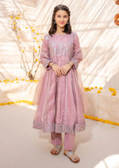 Meethi Eid By Modest 3 Piece Tissue Pink Embroidered Frock