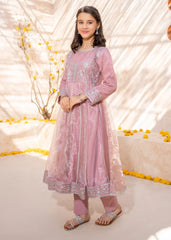 Meethi Eid By Modest 3 Piece Tissue Pink Embroidered Frock