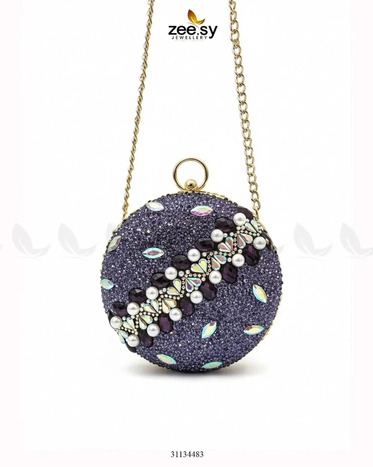 Artisan Crystal Pearl Clutch Bag