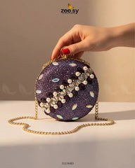Artisan Crystal Pearl Clutch Bag