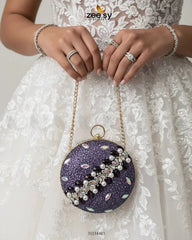 Artisan Crystal Pearl Clutch Bag