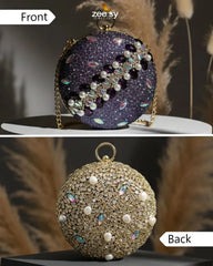 Artisan Crystal Pearl Clutch Bag