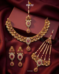 Zeesy-Artisan Oval Stone Bridal Set