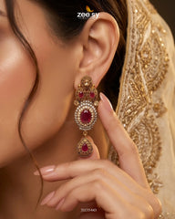 Zeesy-Artisan Oval Stone Bridal Set