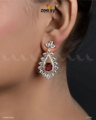 Aster Earrings Golden Ruby - Zeesy Jewellery