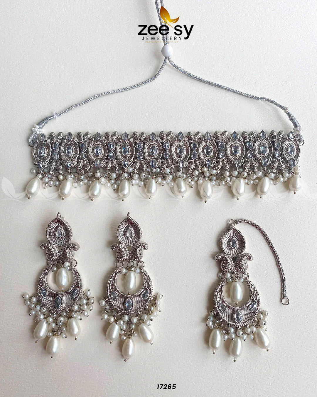 Aura Necklace Set Silver - Zeesy Jewellery