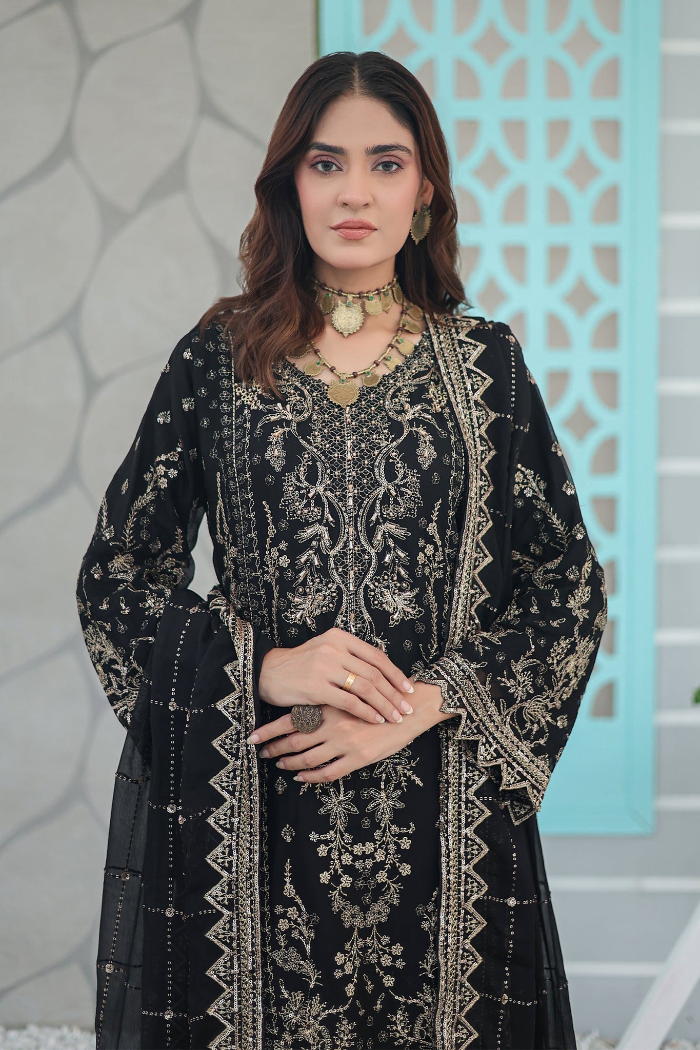 Inara By Azmeerah Official Semi Stitched 3 Piece Chiffon Edit Collection'2024-06-Aurelia
