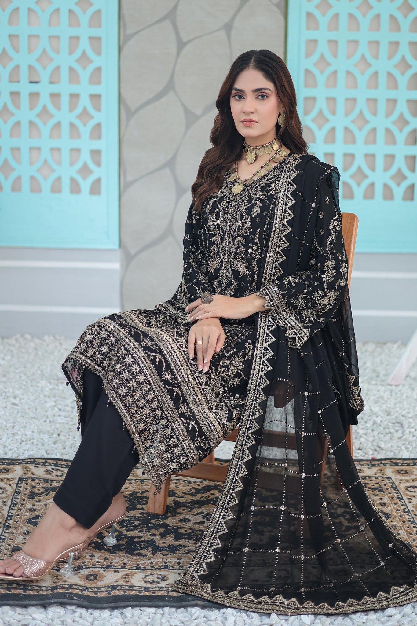 Inara By Azmeerah Official Semi Stitched 3 Piece Chiffon Edit Collection'2024-06-Aurelia