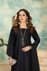 Monochrome By Inara Stitched 3 Piece Winter Suit-AYOOSH DR-05