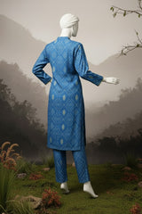 Doriya Luxe By Almeerah Stitched 2 Piece Premium Bana Dora Lawn Collection'2025-Azure Blue Poise