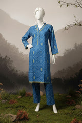 Doriya Luxe By Almeerah Stitched 2 Piece Premium Bana Dora Lawn Collection'2025-Azure Blue Poise