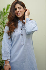Urban Cut 2 Piece Cotton Chambray Embellished  Co- Ord Set