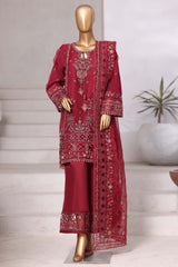 Mahpara By Sada Bahar Stitched 3 Piece Festive Formal Limited Edition Vol-03 Suit-B-32-MAROON