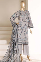 Sada Bahar Stitched 3 Piece Printed Lawn Vol-05 Suit-PR- 4534 GREY