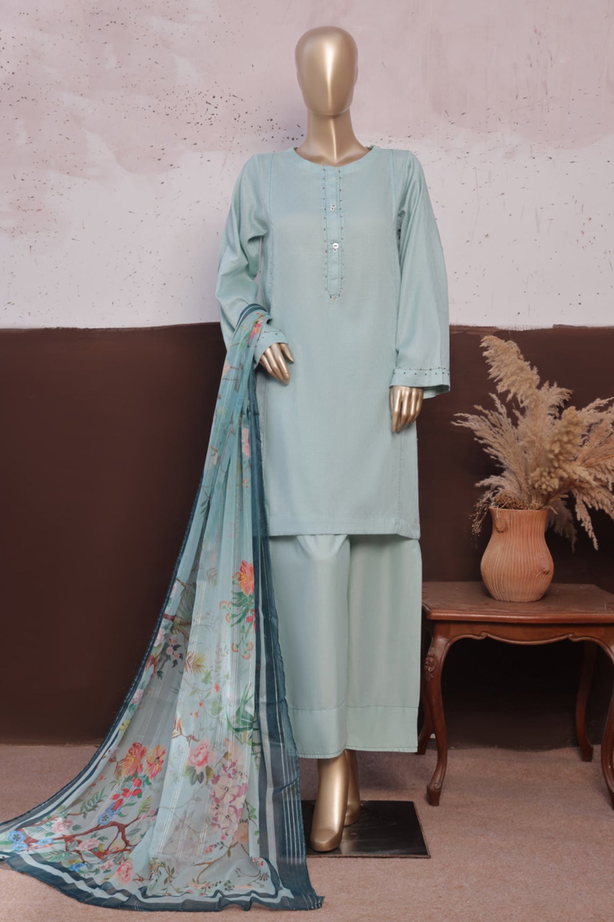 Daily Drop By Hz Stitched 3 Piece Solids Twinset Collection'2025-SDJ-3P-B03