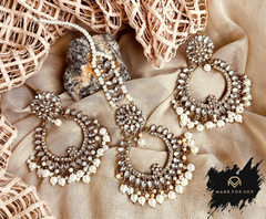Made For Her-Lustre Earrings & Tikka Set - KMW1061