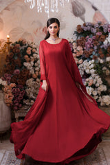 Kalidaar Frocks By Asma & Sidra Stitched Formals Suit-Shabnam (Plain Chiffon Frock)