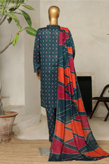 Bin Saeed Stitched 3 Piece Exclusive Printed Lawn Vol-08 Suit-NSM-2216-Teal