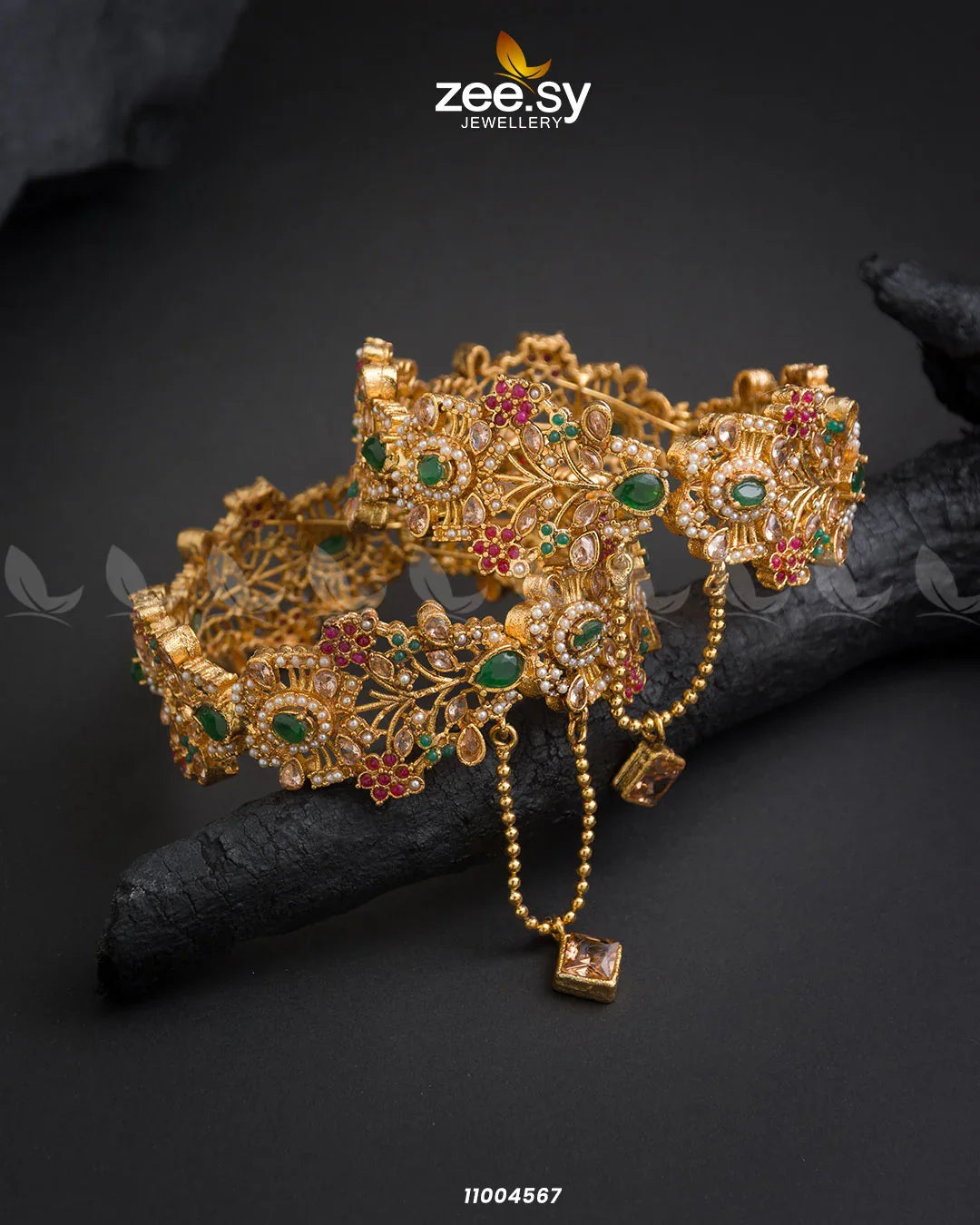 BANGLES-0340 Green - Zeesy Jewellery