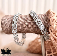 Made For Her Crystal Glow Zircon Bangles - Silver - KKB1022