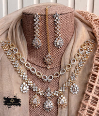 Made For Her-Moonstone Zircon Necklace Set - KFS1055