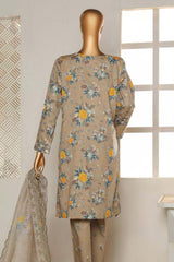 Hz Unstitched 3 Piece Bold Co Ords Print Cotton Suit-BCE-53