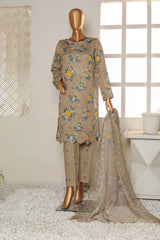 Hz Unstitched 3 Piece Bold Co Ords Print Cotton Suit-BCE-53