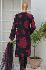 Hz Unstitched 3 Piece Bold Co Ords Print Cotton Suit-BCE-56