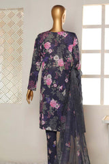Hz Unstitched 3 Piece Bold Co Ords Print Cotton Suit-BCE-57
