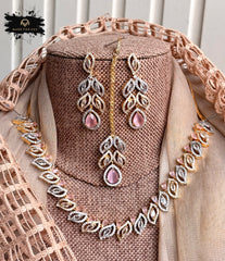 Made For Her-Starlight Zircon Necklace Set - KFS1053
