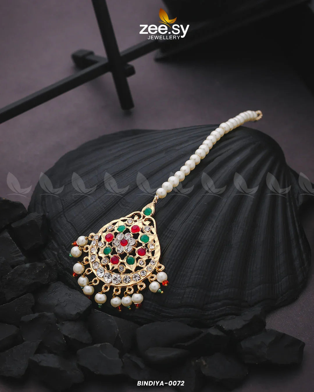 Bindiya-0072 Red and Green - Zeesy Jewellery