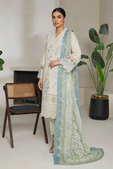 Bin Saeed Stitched 3 Piece Luxury Plain Cotton With Emb Printed Back Suit-NSM-2476-Skin