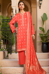 Bin Saeed Stitched 3 Piece Exc Printed Lawn Vol-04 Drop-02 Suit-NSM-2334-Orange